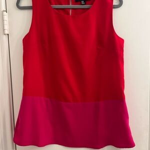 Forever 21 Red and Pink Color Block Blouse